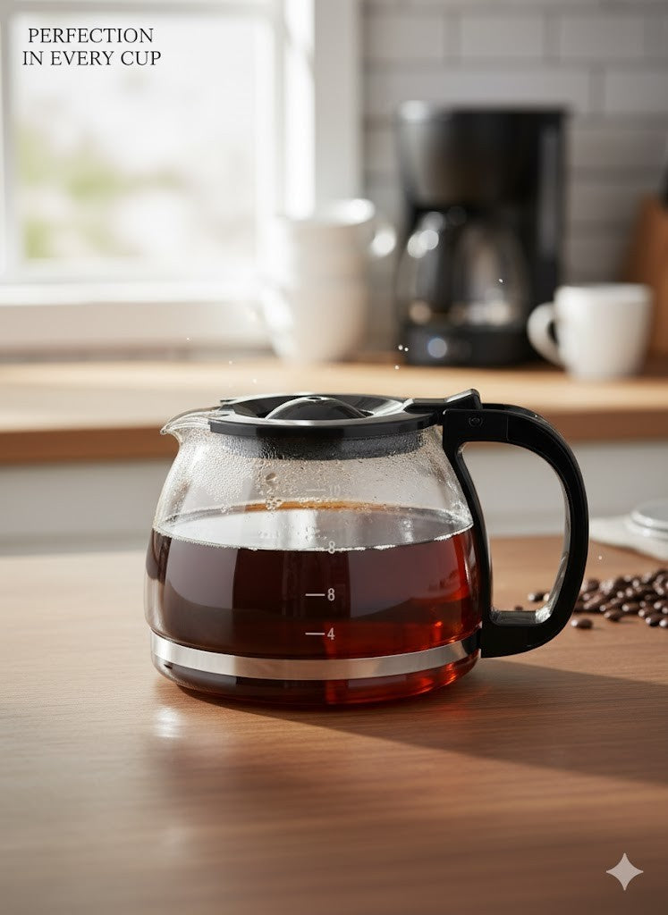 Glas Kaffeekanne, 10 Tassen Schwarz