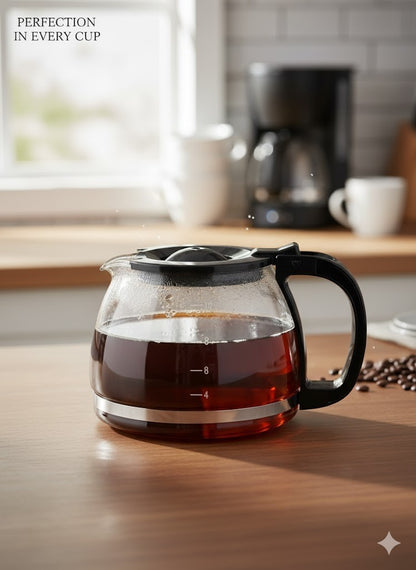 Glas Kaffeekanne, 10 Tassen Schwarz