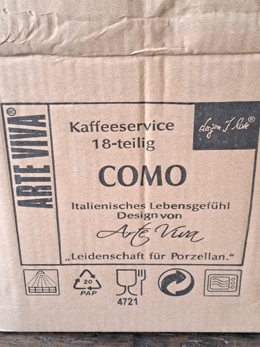 Arte Viva Design Teller & Kaffeeservice 18-teilig COMO Set 6 Personen Nostalgie