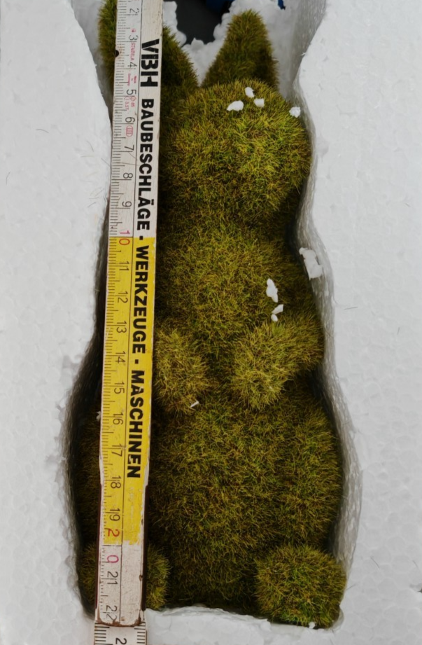 Deko Hase mit Moosoptik ca. 23 cm Osterhase Grün Osterdeko Frühlingsdeko E1