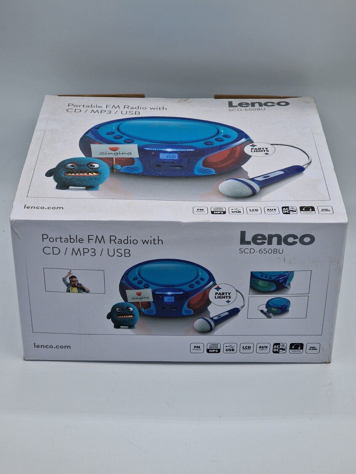 Lenco SCD-620 Kinderboombox Radiorekorder mit CD-Spieler, Antenne abgebrochen