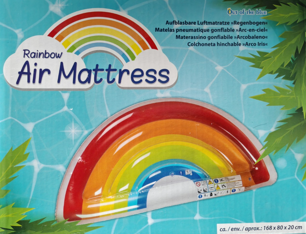 Out of the Blue Rainbow Luftmatratze 168x82x20cm Pool Schwimmmatratze Bunt D7