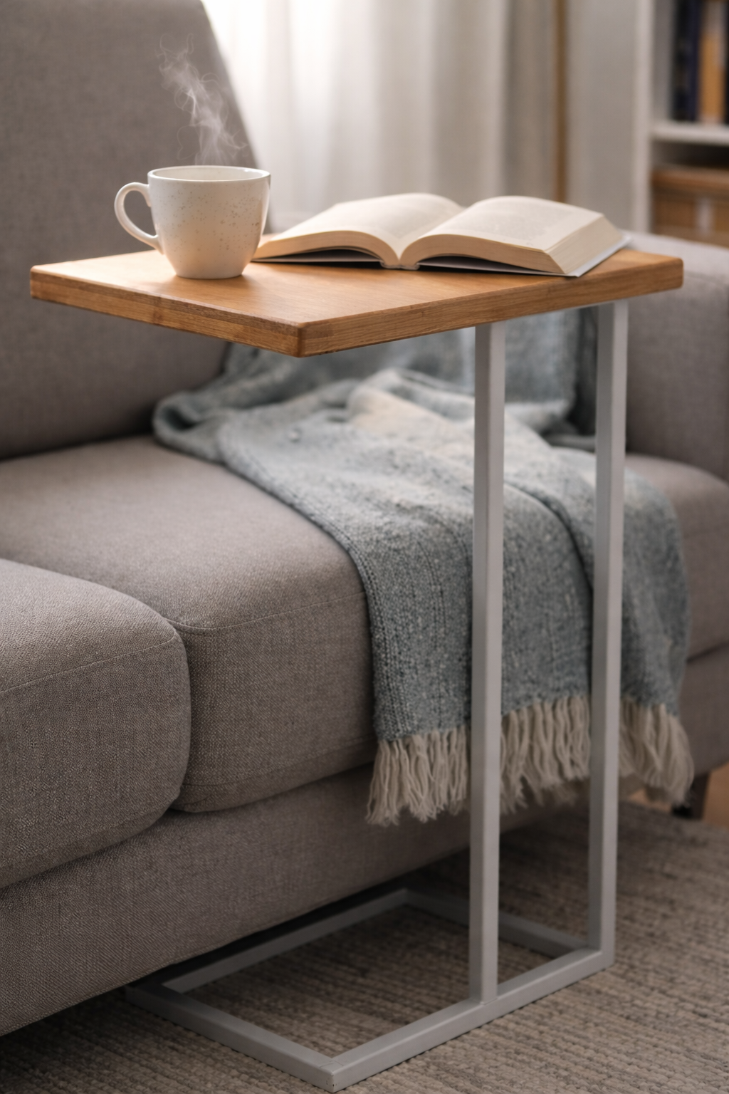 Bonstato Couchtisch Weiß Holz Moderner Wohnzimmertisch Beistelltisch