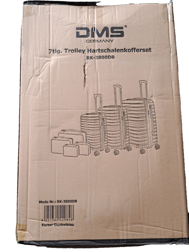 DMS 7 tlg. Trolley Hartschalenkoffer Set RK-3800DB, Dunkelblau