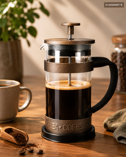 Navaris French Press 1000ml Kaffeebereiter Stempelkanne Edelstahlfilter Tee F3