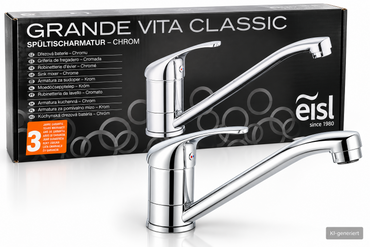 Eisl Grande Vita Classic Küchenarmatur Chrom Spültischarmatur Einhebelmischer E1