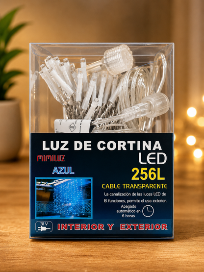 Mimi Luz LED Lichtervorhang 256 LED 31V Lichterkette Fenster Vorhang Beleuchtung