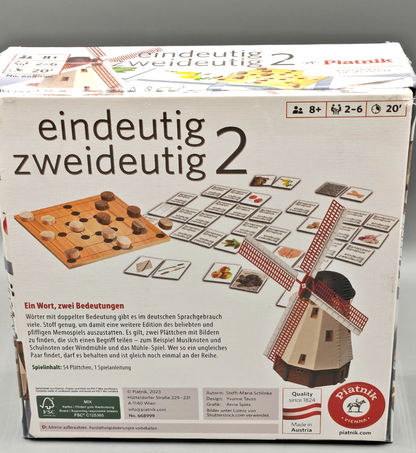 Piatnik Eindeutig Zweideutig 2 Memospiel Gesellschaftsspiel 2-6 Spieler ab 8 D5