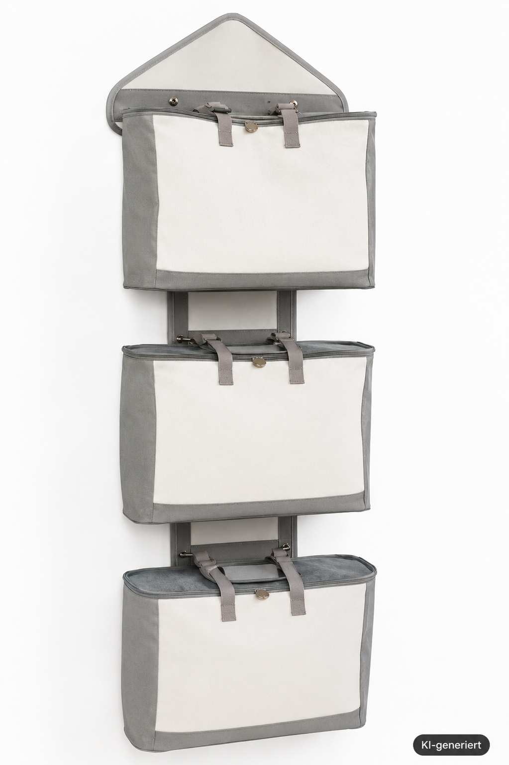 QVC Aufbewahrungssystem Tür Wand 3 Taschen abnehmbar Organizer 4tlg. Grau HA7