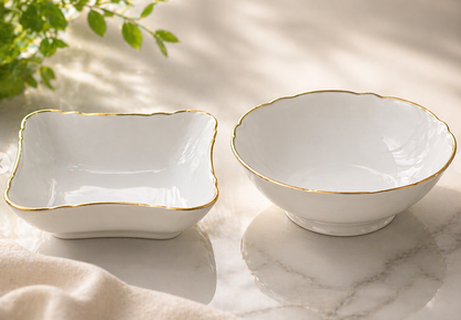 2x Bavaria Porzellan Schüssel Goldrand Set – elegant & hochwertig