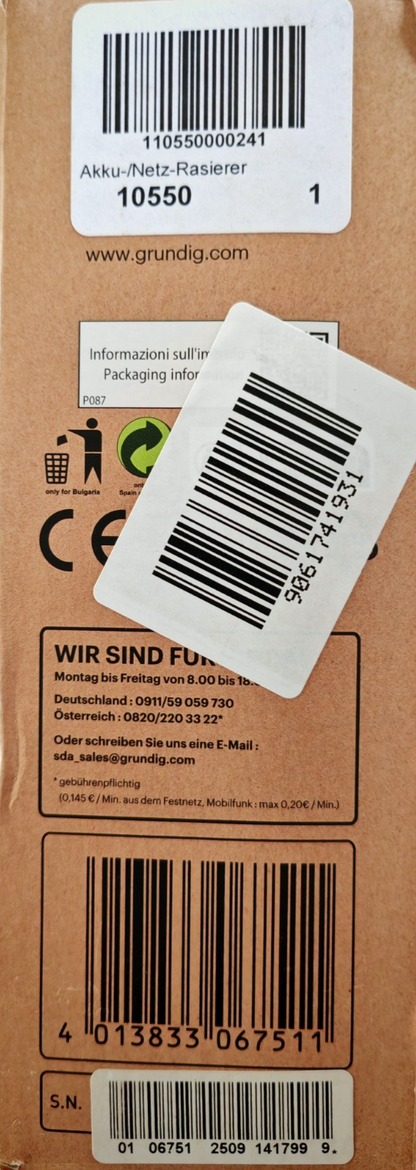 GRUNDIG MS6330 Herrenrasierer 3-fach Schersystem Akku Rasierer Schwarz