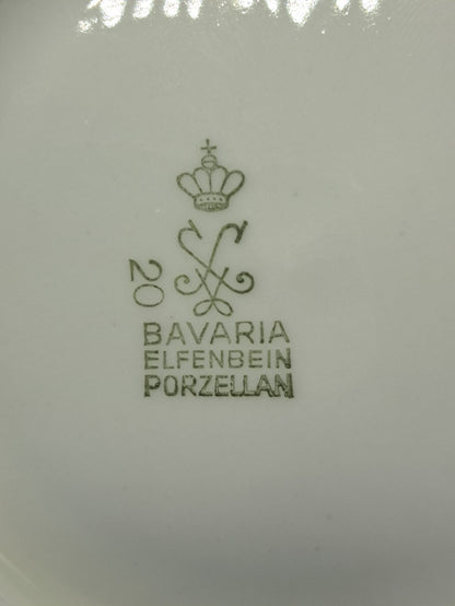 Bavaria Elfenbein Porzellan 1 Tasse Untertasse Teller Kaffee-Set Sammler
