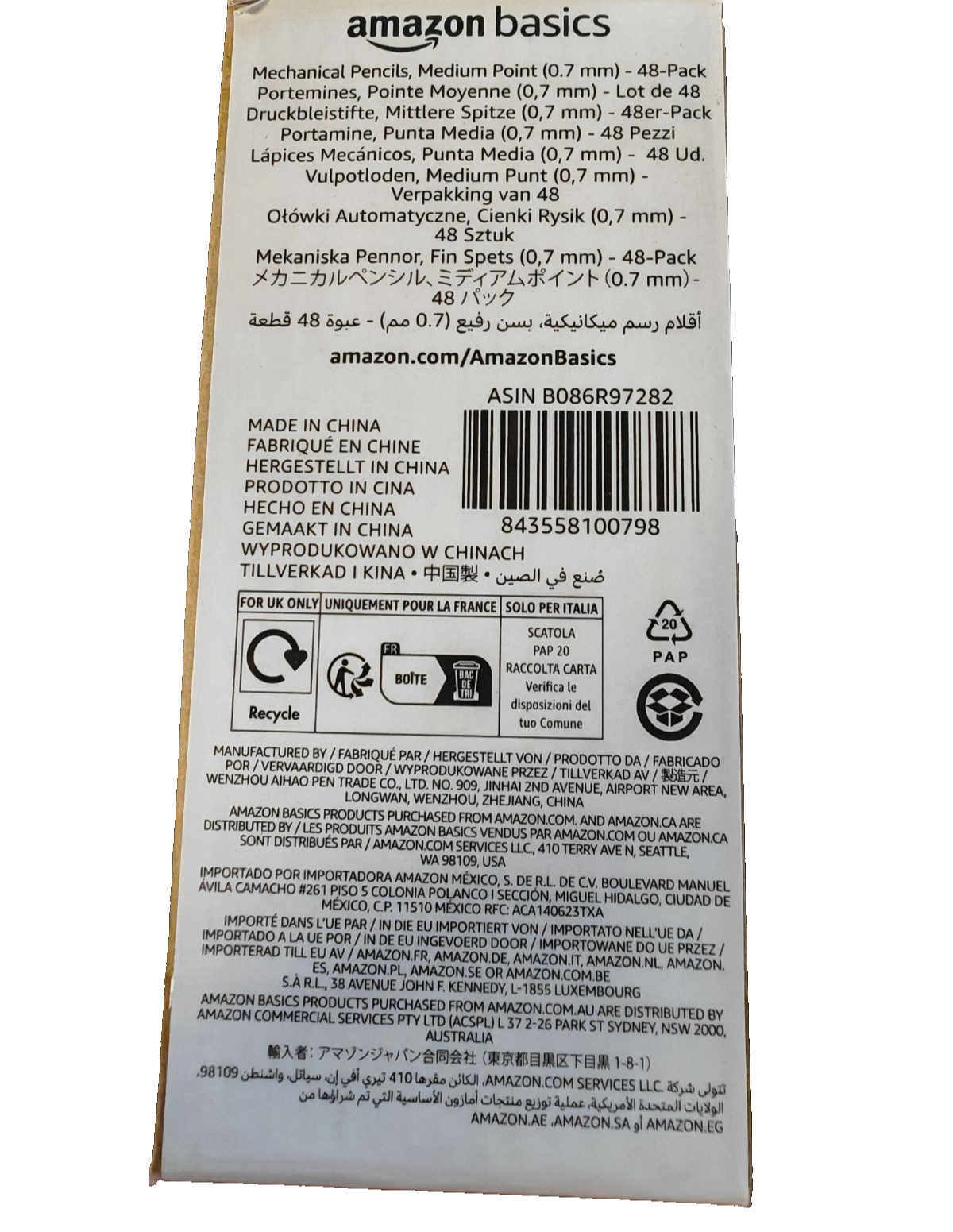 Amazon Basics Druckbleistifte 0,7 mm mittlere Spitze 48er Pack Bleistift