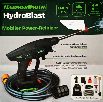 Hammersmith HydroBlast Akku Druckreiniger Hochdruckreiniger kabellos o.Akku D10