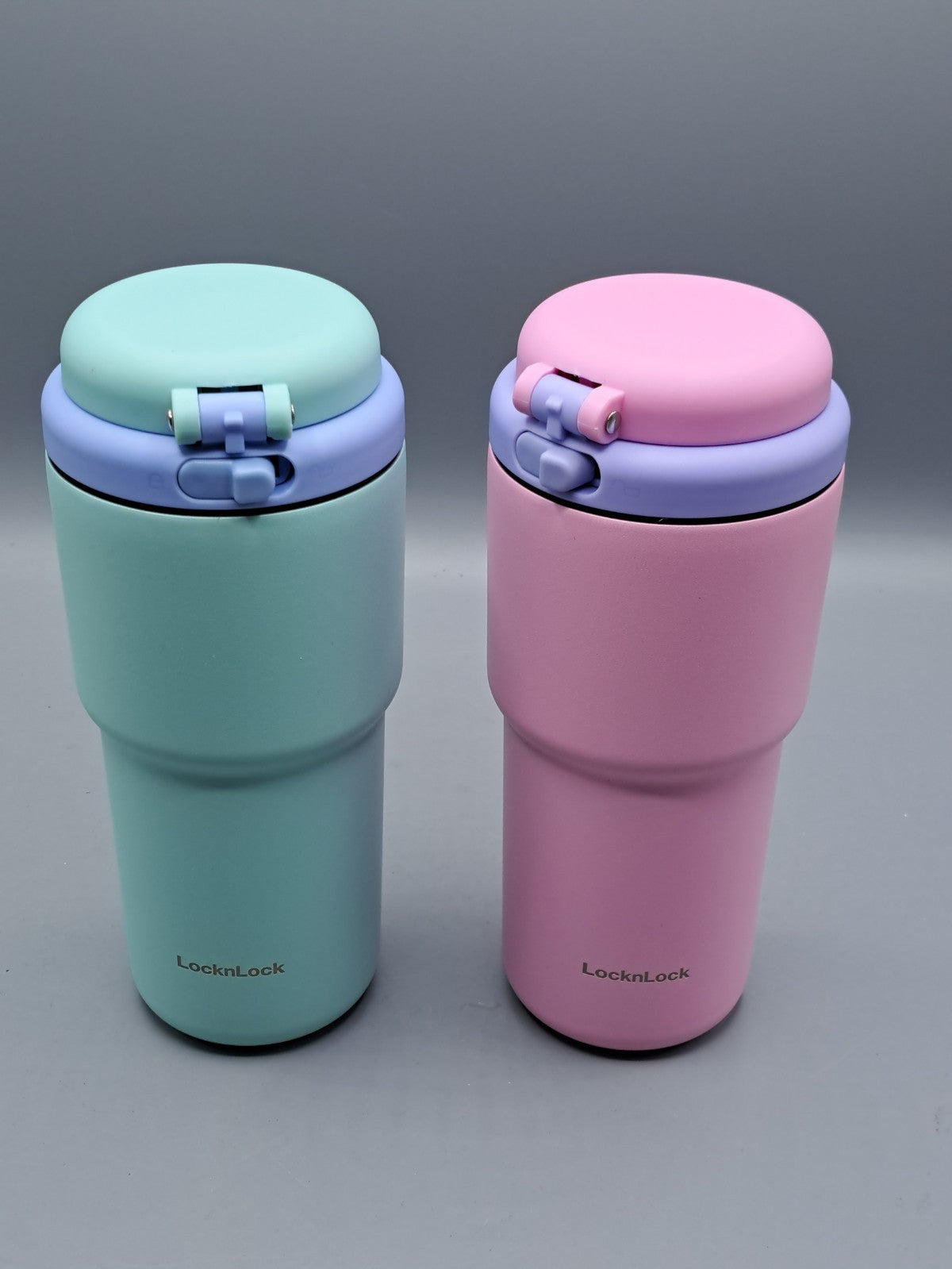 LocknLock 2 Thermobecher Macaron 480ml One-Touch Deckel Isolierbecher Set