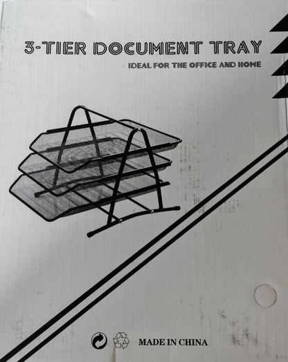 3-Fach Dokumentenablage Metall Schwarz Briefablage A4 Schreibtisch Büro H-A5