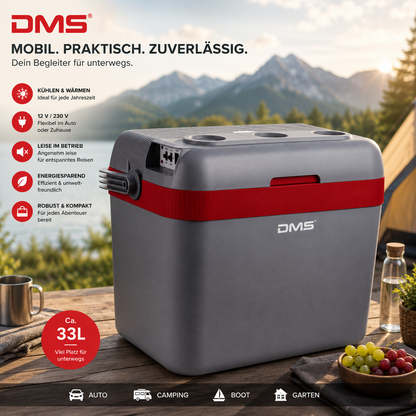 DMS Thermo Kühltasche 33L 12V 24V Kühlbox Warmhaltefunktion Camping Auto
