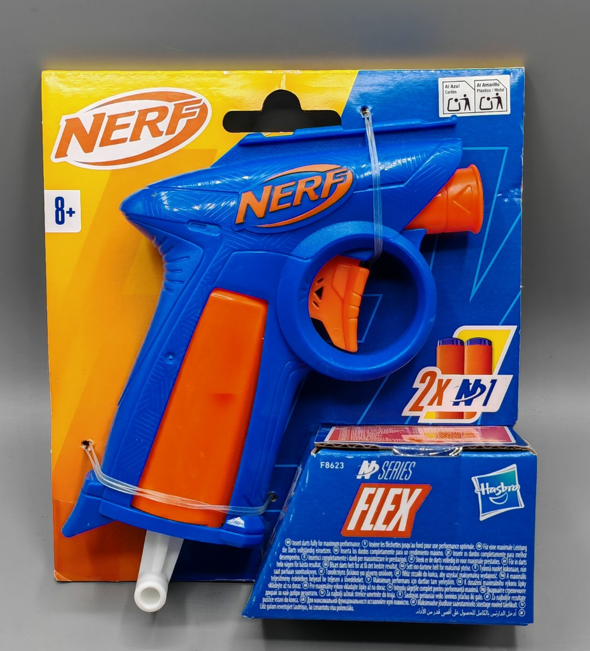 NERF N Series Flex F8623EU4 Blaster Einzelschuss + 2 N1 Darts Spielzeug ab 8  D7