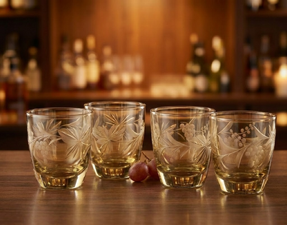 4x Schnapsglas Antiquität Sammler Glas Likörglas Vintage