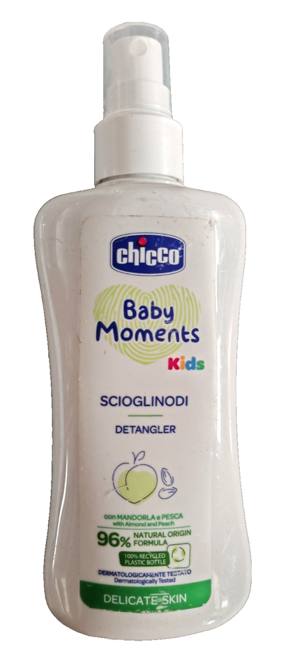 3x Chicco Baby Moments Scioglinodi Detangler Spray 200ml Haarpflege Kinder C2