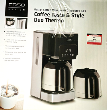 Caso Coffee Taste & Style Duo Thermo Kaffeemaschine 2 Kannen Timer Touch C03