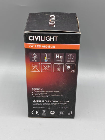 Civilight 7W LED A60 Birne, 470lm, 40W