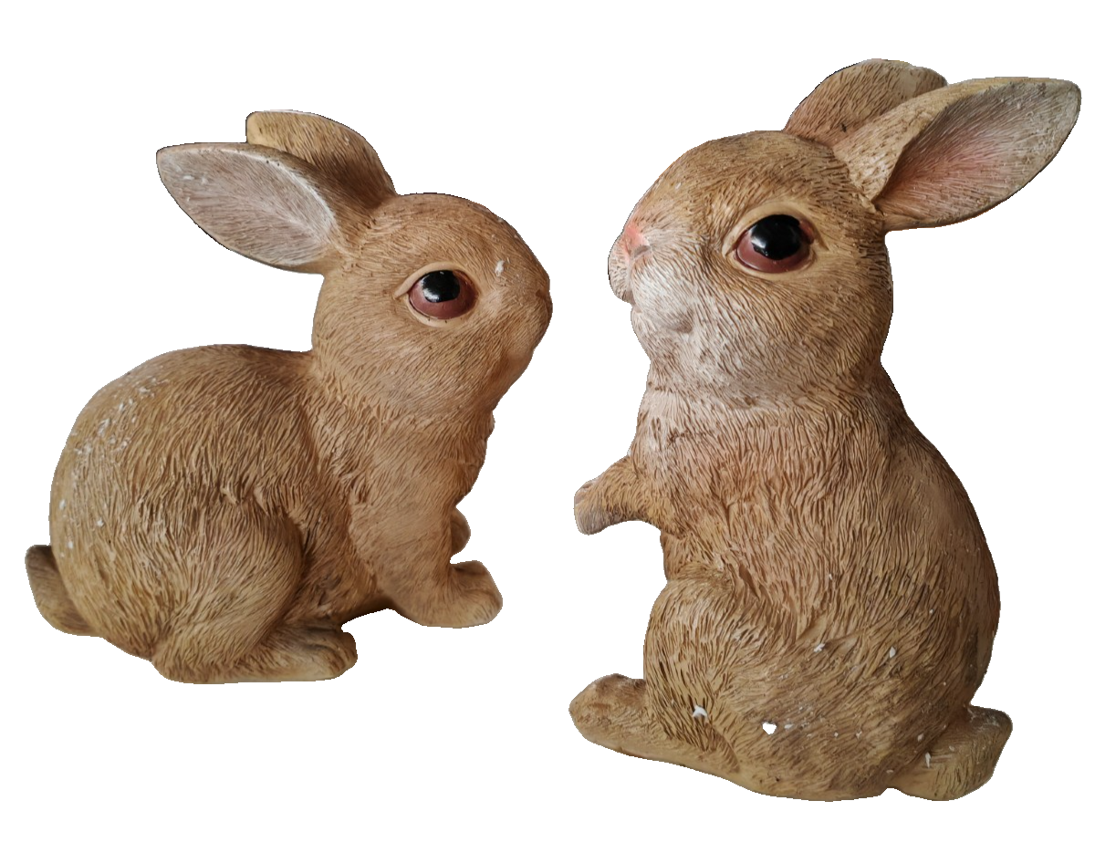 Deko Hasen 2er Set Braun 15 cm Osterhasen Hasenfiguren Osterdeko E7