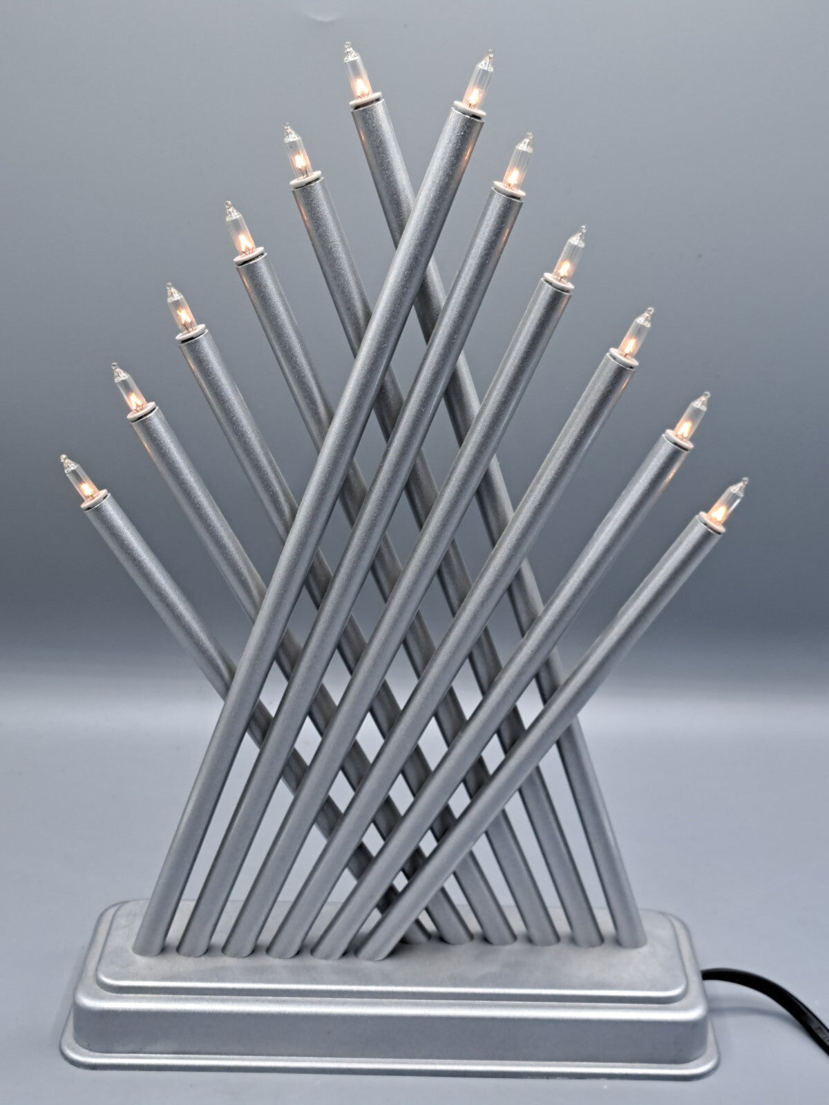 Kronleuchter 12 LED Silber Weihnachtsdeko Dekoration Licht