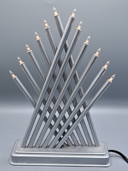 Kronleuchter 12 LED Silber Weihnachtsdeko Dekoration Licht
