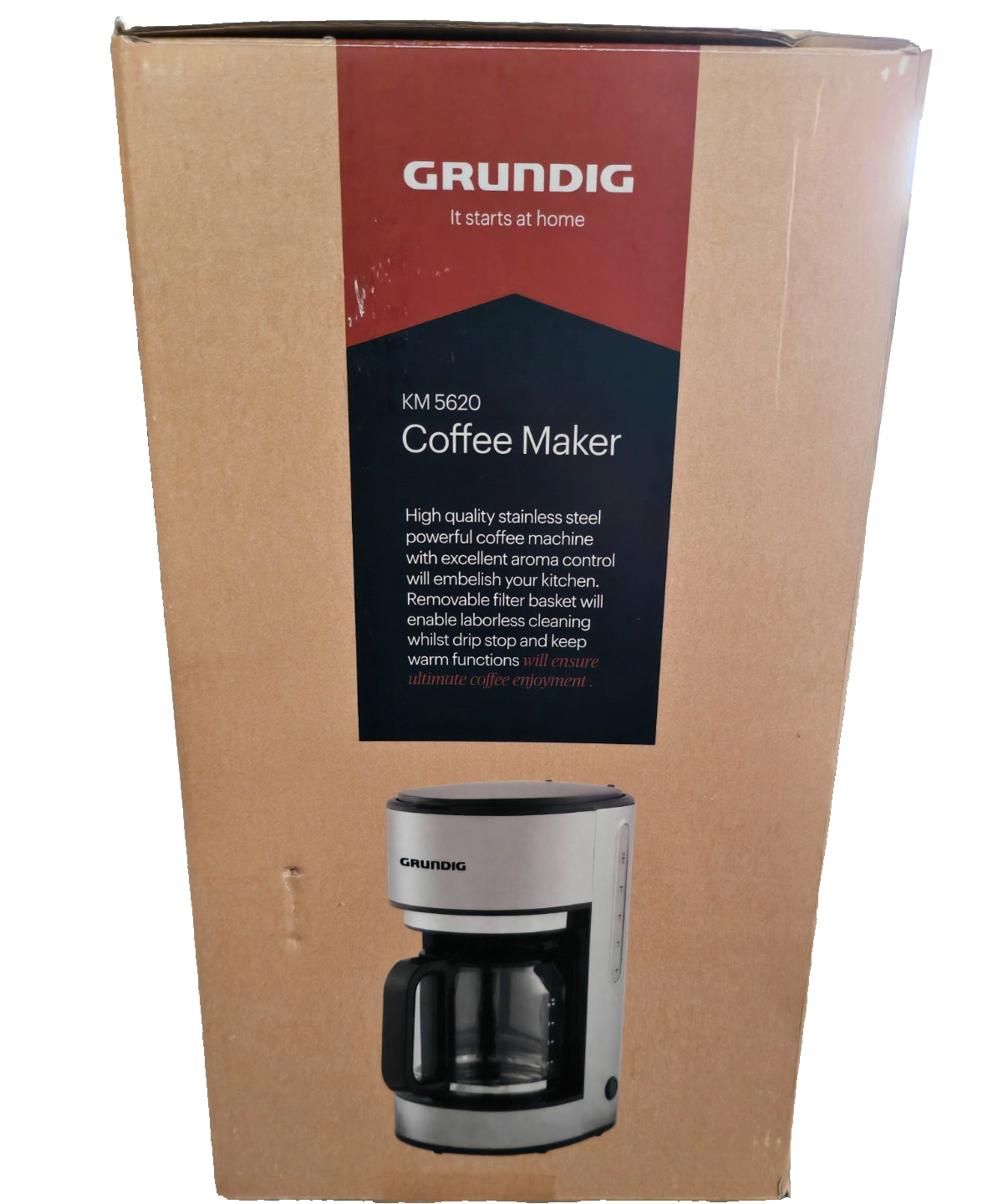Grundig KM 5620 Filterkaffeemaschine 1000W 1,25L 10 Tassen Edelstahl C4