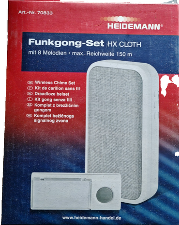 Heidemann 70833 Funkgong Komplett Set Türklingel Funkklingel