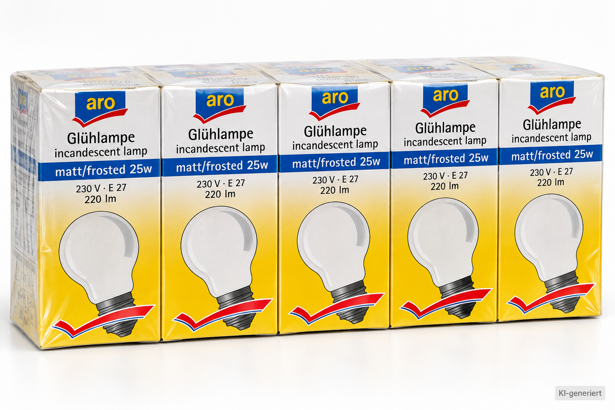 10x aro Glühlampe E27 25W 230V 220lm matt klassische Glühbirne Leuchtmittel HA35