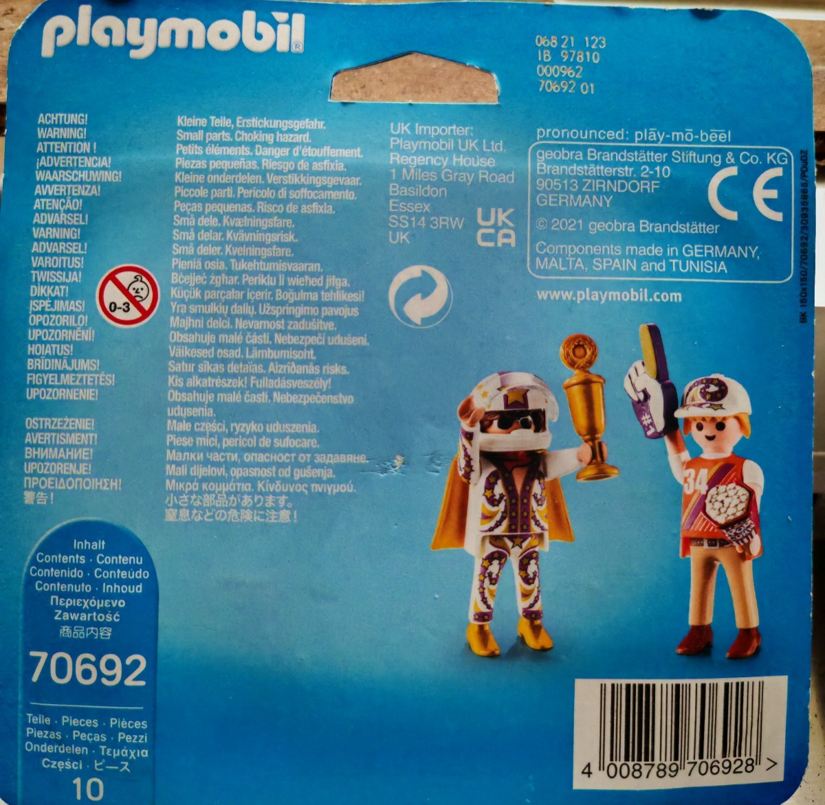 PLAYMOBIL 70692 DuoPack Stuntshow-Team Rennfahrer Fan Pokal 10-tlg D5