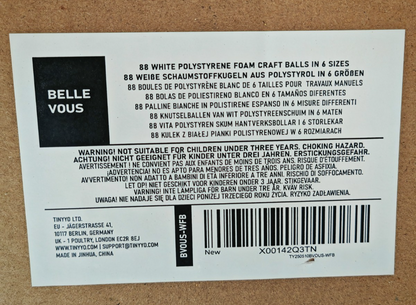 Belle Vous Styroporkugeln 88er Set 6 Größen Bastelkugeln Deko Weihnachten F5