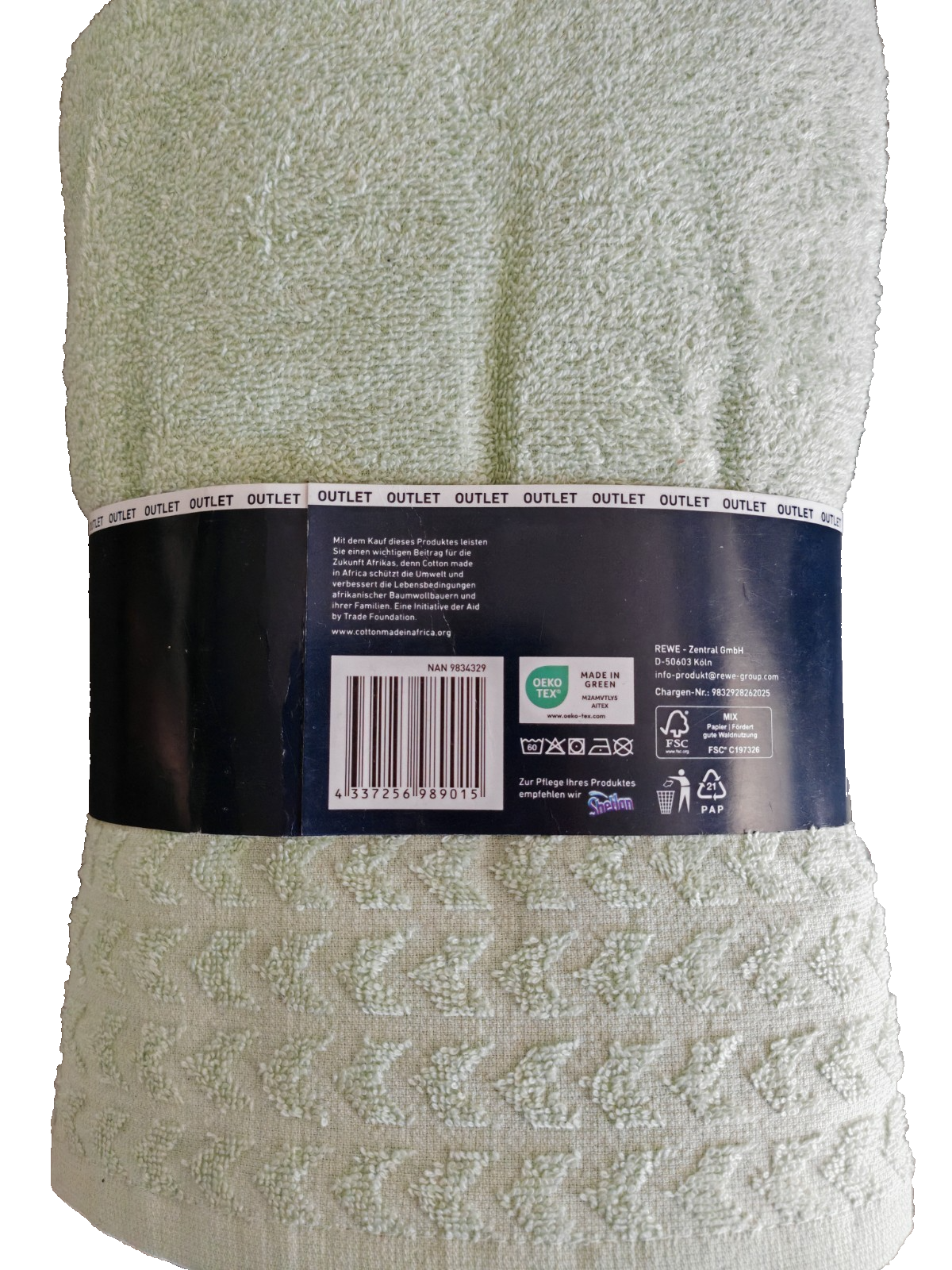 2x Home Ideas Frottee Duschtuch 70x130 cm 100% Baumwolle Grün Handtuch D10