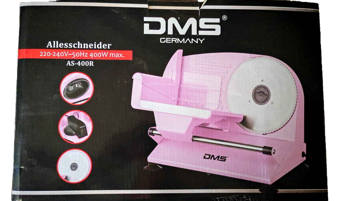 DMS AS-400R Allesschneider Rosa Brotschneidemaschine Wurstschneider Küche  HO-01