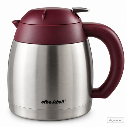 Efbe Schott Thermokanne 1,5 Liter Rot Isolierkanne Edelstahl mit Deckel B4