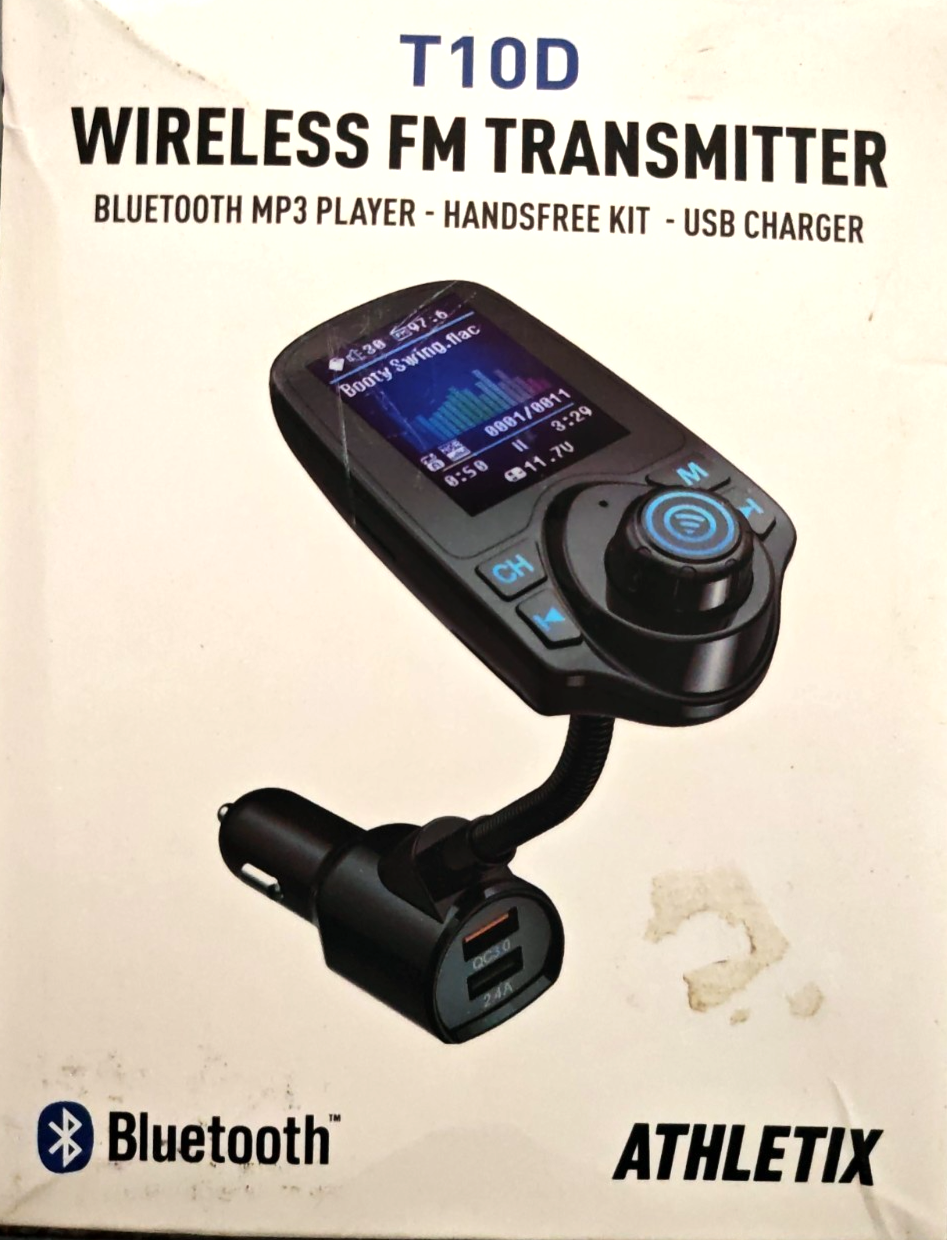 Athletix T10D Wireless FM Transmitter Bluetooth Auto USB Ladegerät Freisprech A8