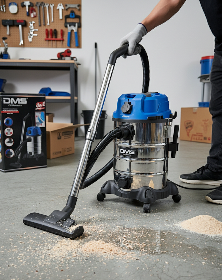 DMS NTSC-30 Nass Trockensauger 2300W Industriestaubsauger Blau Werkstatt