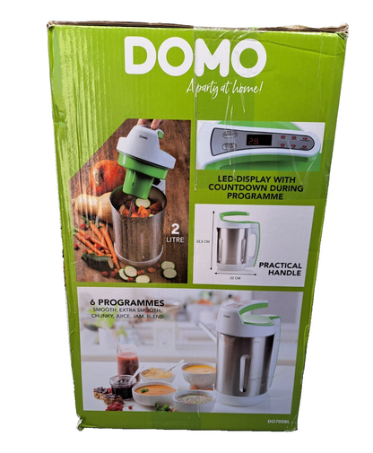 DOMO DO705BL Suppenkocher 2L Mixer 6 Programme Edelstahl Soup Maker LED C2