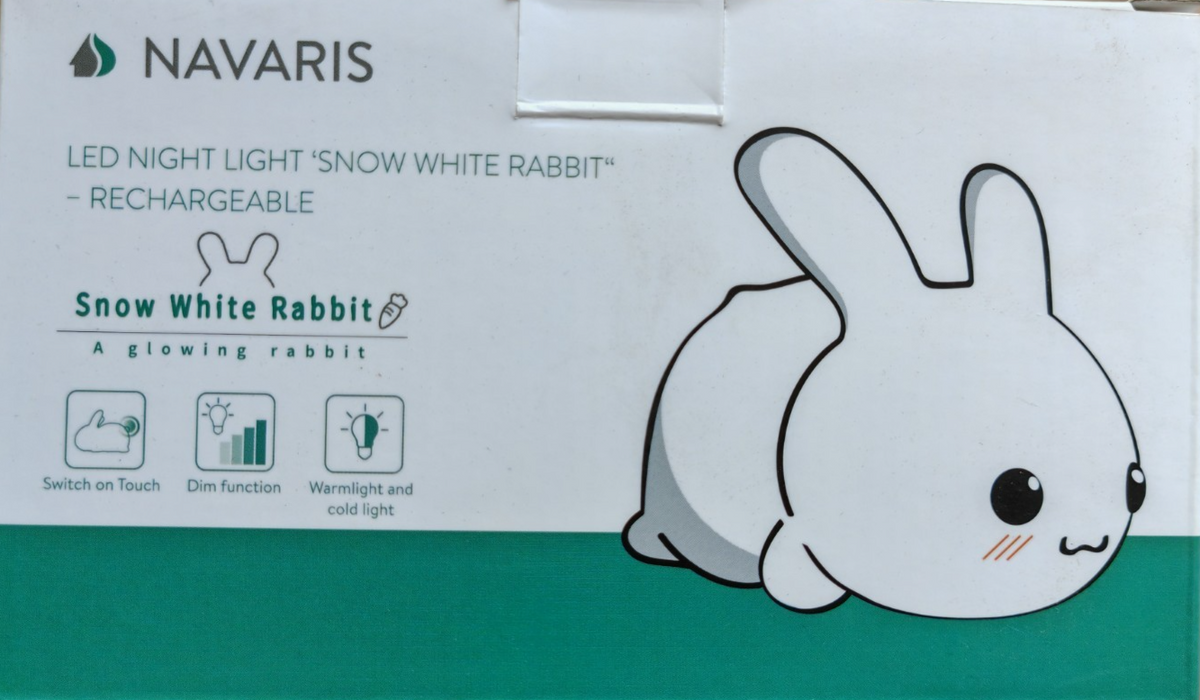 Navaris LED Nachtlicht Hase Snow White Rabbit USB Touch dimmbar Akku Kinder HA35