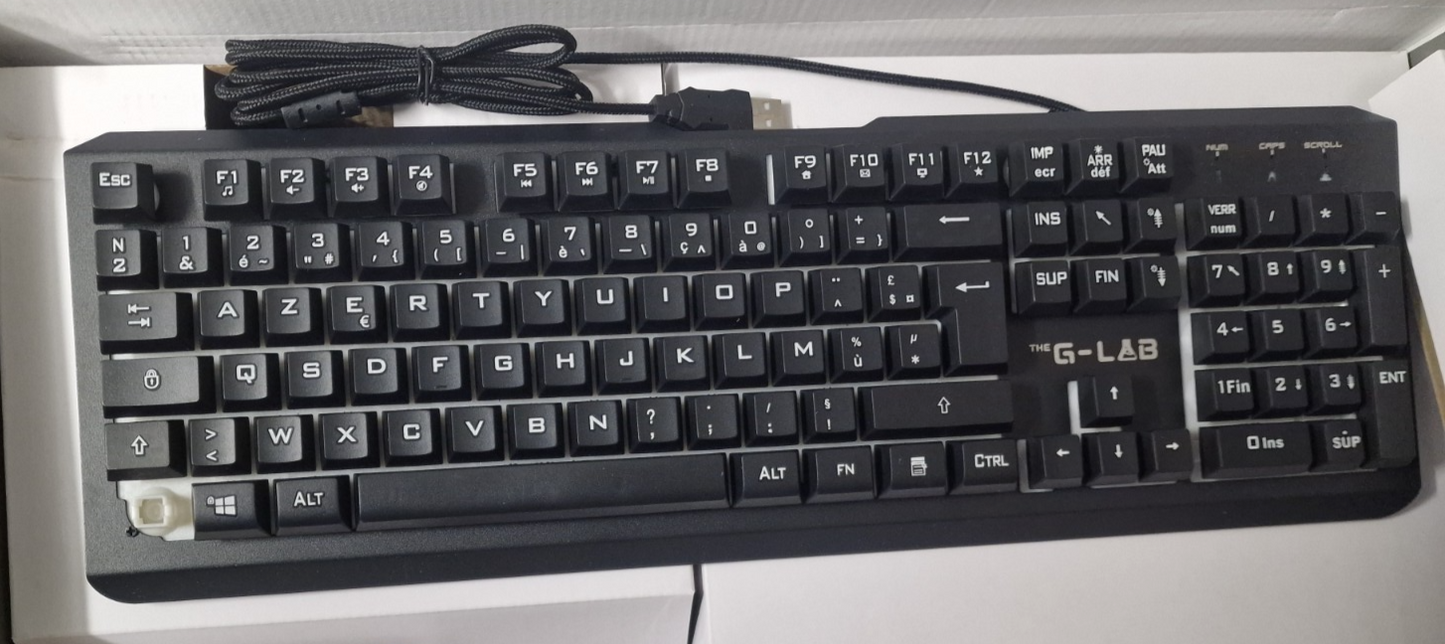 The G-Lab Combo Selenium, Maus-Keyboard-Headset-Mauspad Französisches Layout