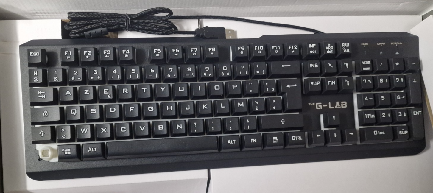 The G-Lab Combo Selenium, Maus-Keyboard-Headset-Mauspad Französisches Layout