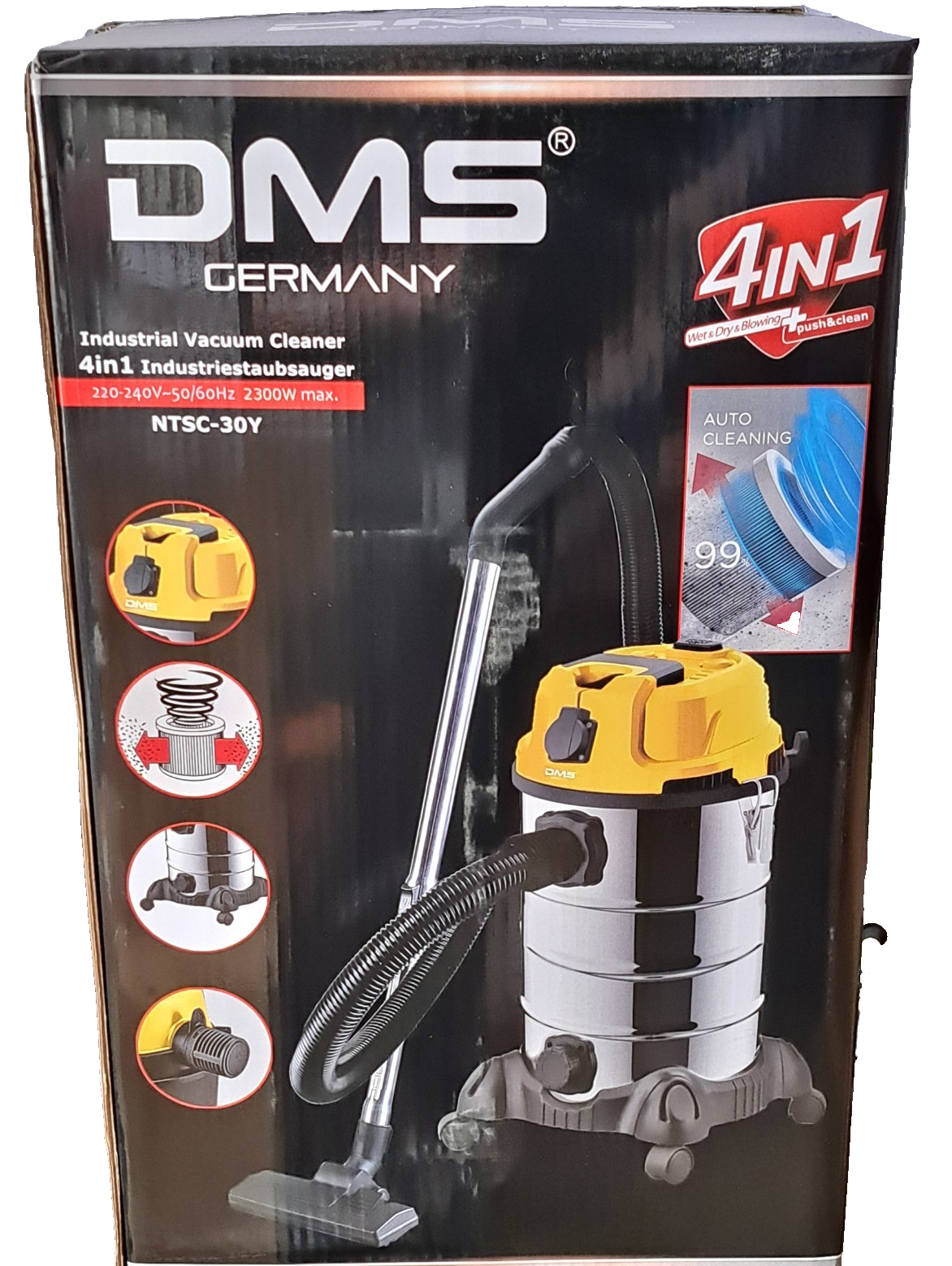 DMS NTSC-30Y 4in1 Nass Trockensauger 30L 2300W Industriestaubsauger