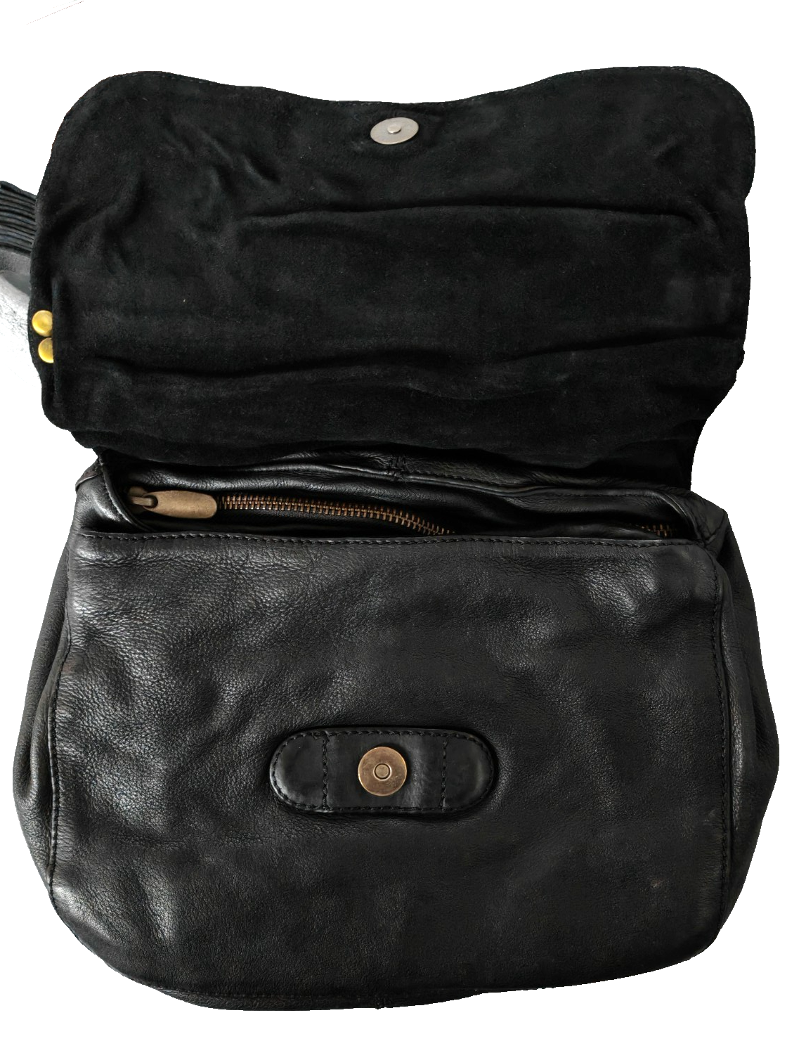 Desiderius Aemilia Damen Ledertasche Schwarz Echtleder Umhängetasche Vintage H2