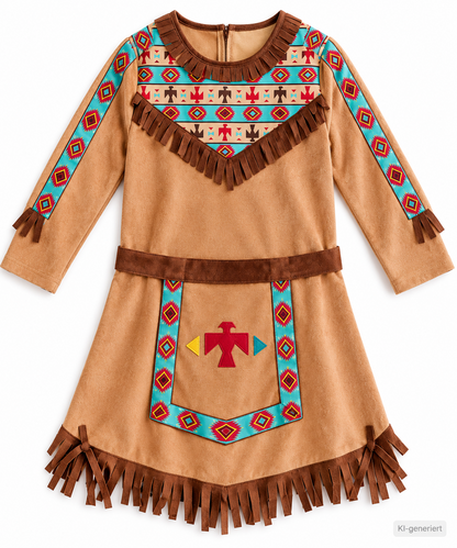 Rubie's Indianerin Kostüm Mädchen Gr.152 Braun Fasching Karneval Wilder Westen