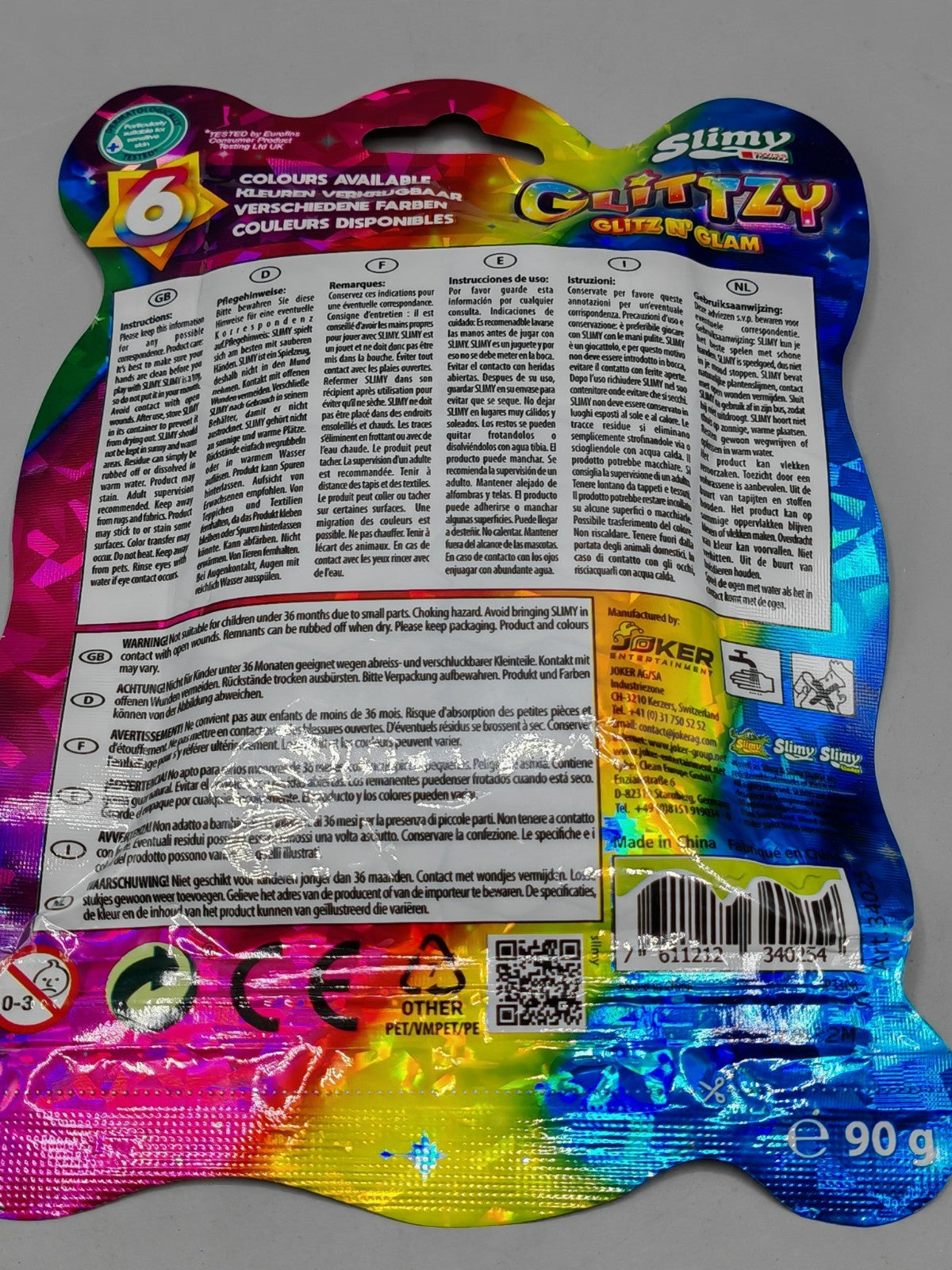 SLIMY Glittzy 90g Blue Kinder Slime Glittery Play Clay Spielknete