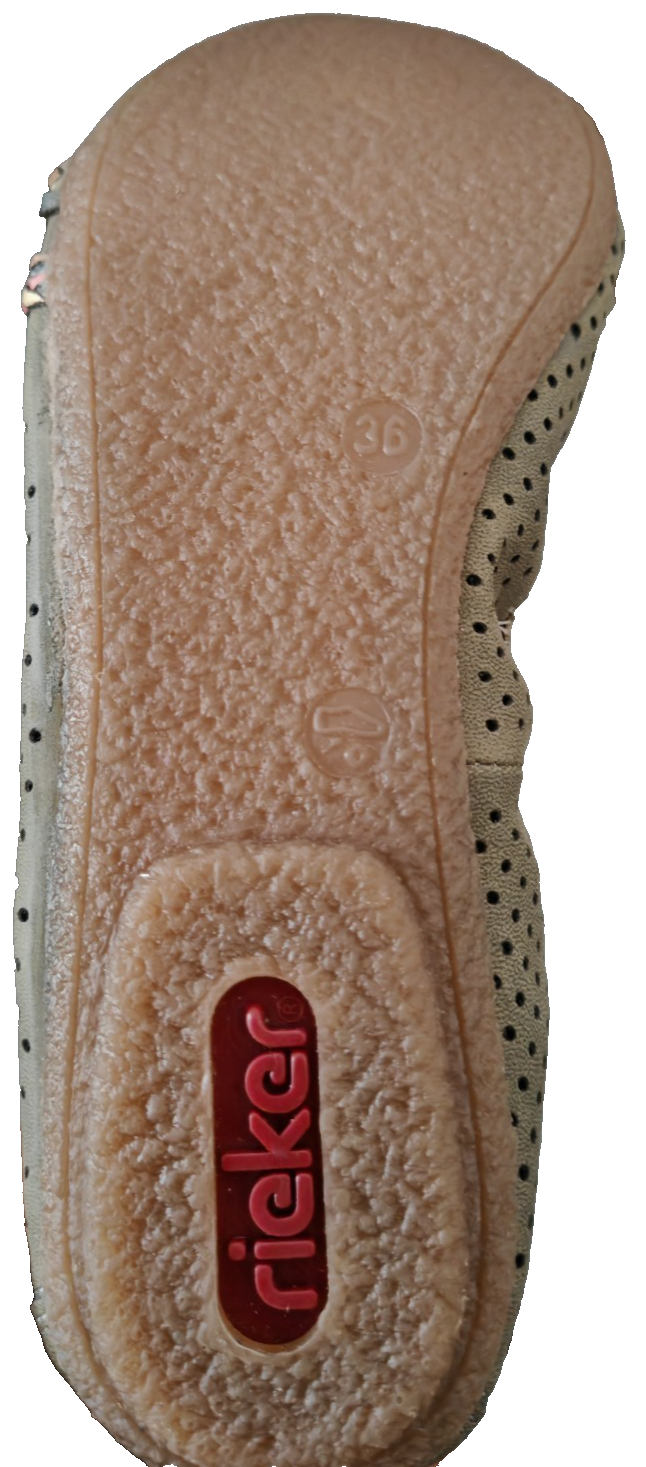 Rieker Antistress Damen Ballerinas Gr. 36 Grün 411469-54 Flecht-Detail G2
