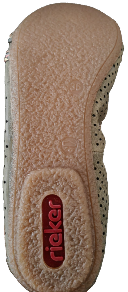 Rieker Antistress Damen Ballerinas Gr. 36 Grün 411469-54 Flecht-Detail G2