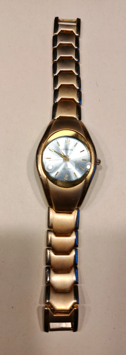 Geneva Quartz Uhr Damen Goldfarben Armbanduhr Elegant Schmuckuhr
